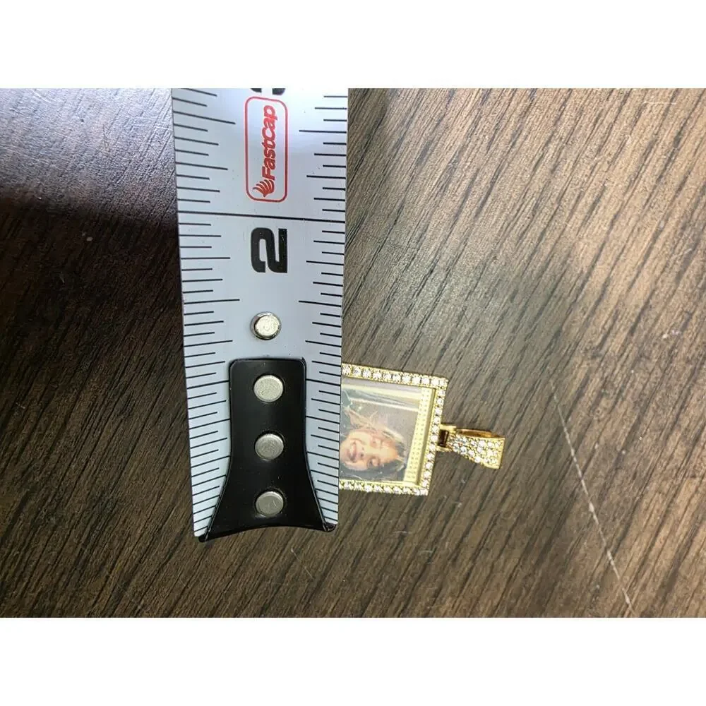 Picture Locket Pendant Necklace Engraved‎ Square Cooper
